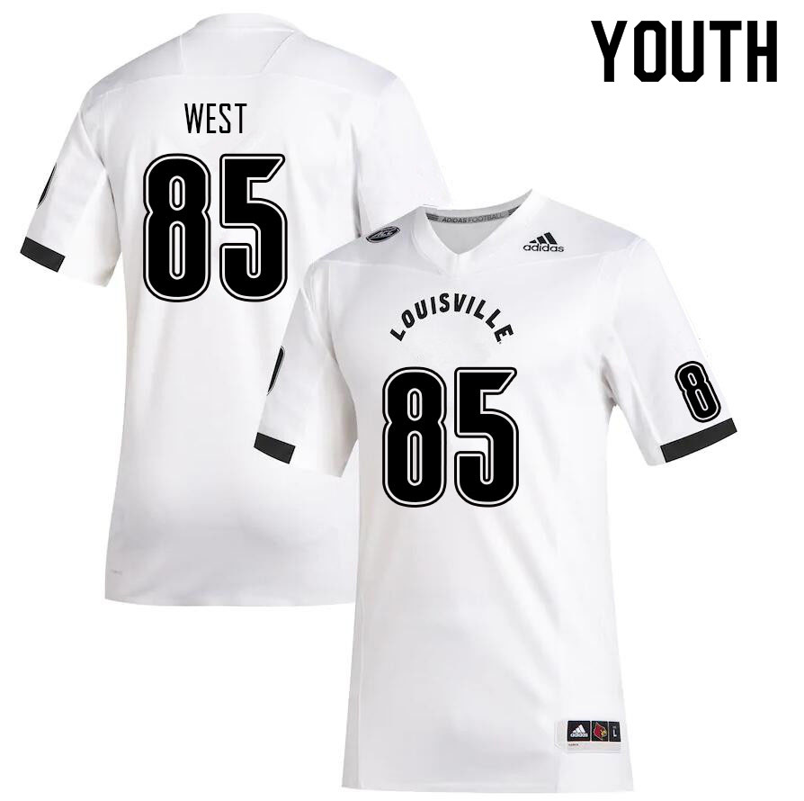 Youth #85 Bradley West Louisville Cardinals College Football Jerseys Sale-White